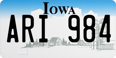 IA license plate ARI984