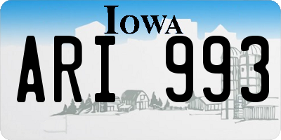IA license plate ARI993