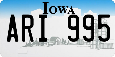 IA license plate ARI995