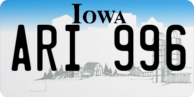 IA license plate ARI996