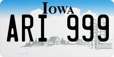 IA license plate ARI999
