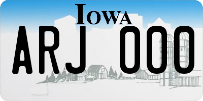 IA license plate ARJ000