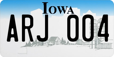 IA license plate ARJ004