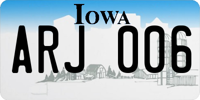 IA license plate ARJ006
