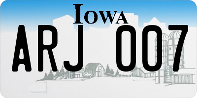 IA license plate ARJ007