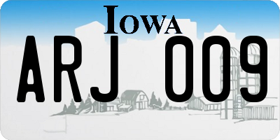 IA license plate ARJ009