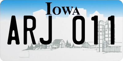 IA license plate ARJ011