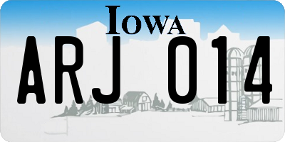 IA license plate ARJ014