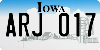 IA license plate ARJ017