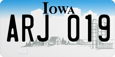 IA license plate ARJ019