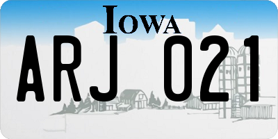 IA license plate ARJ021
