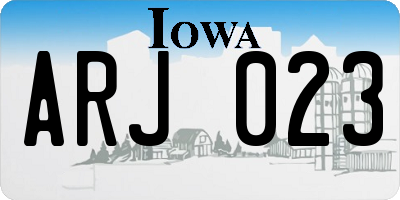 IA license plate ARJ023