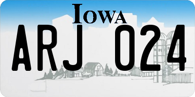 IA license plate ARJ024