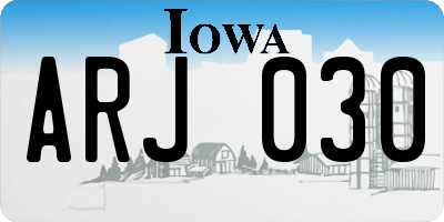 IA license plate ARJ030