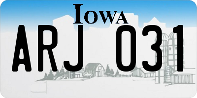 IA license plate ARJ031