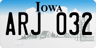 IA license plate ARJ032