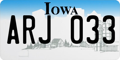 IA license plate ARJ033