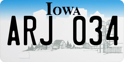 IA license plate ARJ034