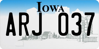 IA license plate ARJ037