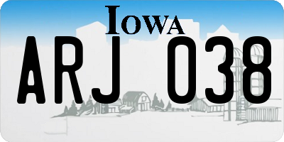 IA license plate ARJ038