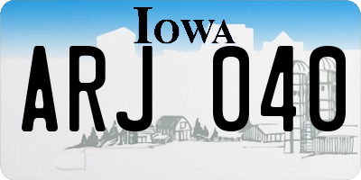 IA license plate ARJ040