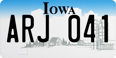 IA license plate ARJ041