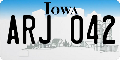 IA license plate ARJ042