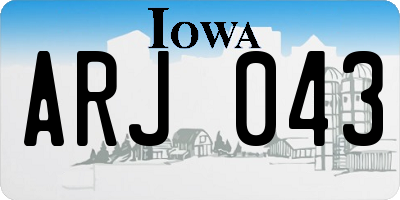 IA license plate ARJ043