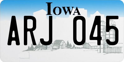 IA license plate ARJ045