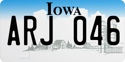 IA license plate ARJ046