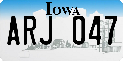 IA license plate ARJ047