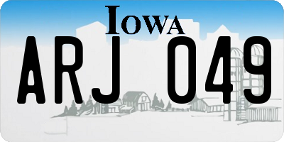 IA license plate ARJ049