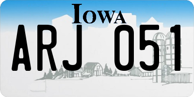 IA license plate ARJ051