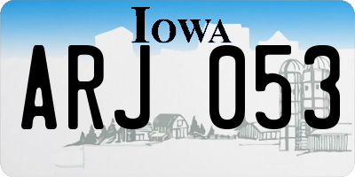 IA license plate ARJ053