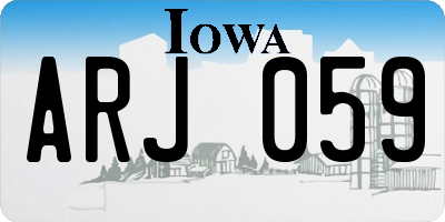 IA license plate ARJ059