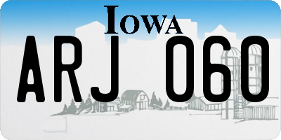 IA license plate ARJ060