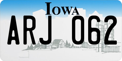 IA license plate ARJ062