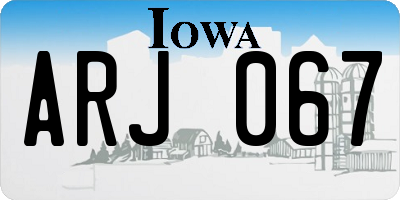 IA license plate ARJ067