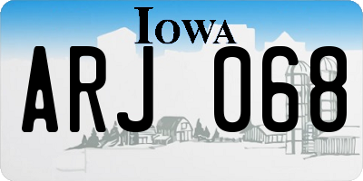 IA license plate ARJ068