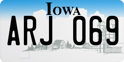 IA license plate ARJ069