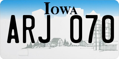 IA license plate ARJ070