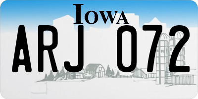 IA license plate ARJ072