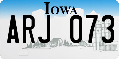 IA license plate ARJ073