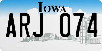IA license plate ARJ074