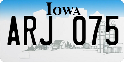 IA license plate ARJ075