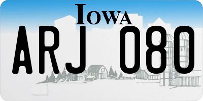 IA license plate ARJ080