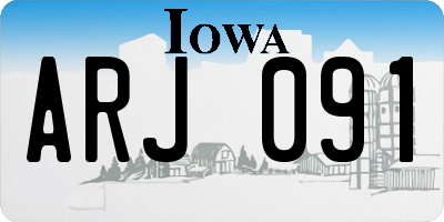 IA license plate ARJ091