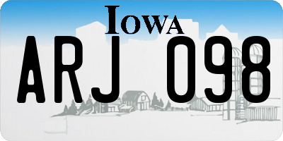 IA license plate ARJ098