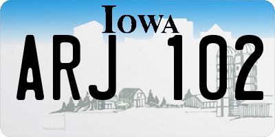 IA license plate ARJ102