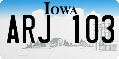 IA license plate ARJ103